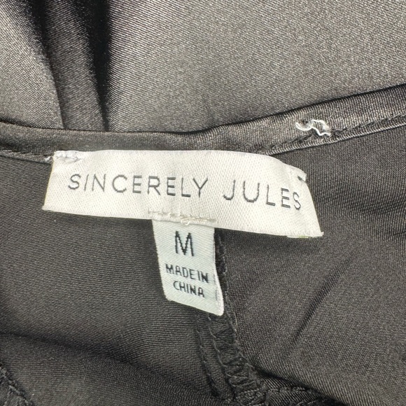 Sincerely Jules Elegant Black Satin Gown Size Medium.   #183 - Picture 10 of 13